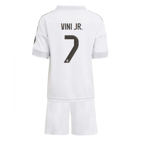 Fotbalové Dres Real Madrid Vinicius Junior #7 Dětské Domácí 2025-26 Krátký Rukáv (+ trenýrky)